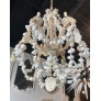 IQ3745 VINTAGE PALM BEACH SHELL SEASHELL 6 LIGHT CHANDELIER