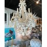 IQ3745 VINTAGE PALM BEACH SHELL SEASHELL 6 LIGHT CHANDELIER