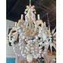 IQ3745 VINTAGE PALM BEACH SHELL SEASHELL 6 LIGHT CHANDELIER