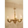 IQ3750 19TH CENTURY FRENCH, GILTWOOD 3 LIGHT CHANDELIER