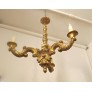 IQ3750 19TH CENTURY FRENCH, GILTWOOD 3 LIGHT CHANDELIER