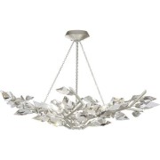 IQ3815 FINE ART HANDCRAFTED LIGHTING FORET 6-LIGHT SILVER LEAF CRYSTAL PENDANT