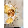 IQ3855 ITALIAN CONTEMPORARY BRASS & PASTEL MURANO GLASS SPUTNIK ROUND SPHERE CHANDELIER