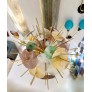 IQ3855 ITALIAN CONTEMPORARY BRASS & PASTEL MURANO GLASS SPUTNIK ROUND SPHERE CHANDELIER