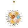 IQ3855 ITALIAN CONTEMPORARY BRASS & PASTEL MURANO GLASS SPUTNIK ROUND SPHERE CHANDELIER