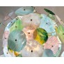 IQ3856 ITALIAN MONUMENTAL BLUE PINK PASTEL MURANO GLASS ROUND BRASS SPUTNIK CHANDELIER