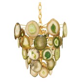 IQ3865 GREEN AGATE CONTEMPORARY CRYSTAL CHANDELIER