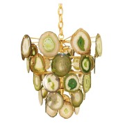 IQ3865 GREEN AGATE CONTEMPORARY CRYSTAL CHANDELIER