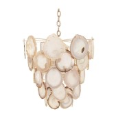 IQ3868 NATURAL GREY WHITE AGATE SLICE CHANDELIER