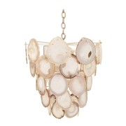 IQ3868 NATURAL GREY WHITE AGATE SLICE CHANDELIER