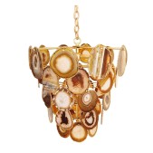 IQ3870 NATURAL BROWN AGATE CRYSTAL GEODE CHANDELIER