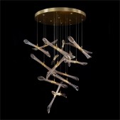 IQ3878 RHAPSODY FLUTED AND SEEDED GLASS TUBES CHANDELIER