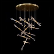 IQ3878 RHAPSODY FLUTED AND SEEDED GLASS TUBES CHANDELIER