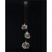 IQ3880 MOONLIGHT SONATA: SELENITE PANE SIX-LIGHT DROPLIGHT CHANDELIER