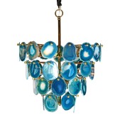 IQ3891 AQUA BLUE AGATE CHANDELIER