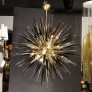 IQ3931 MODERNIST BRASS STARBURST CHANDELIER