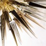 IQ3931 MODERNIST BRASS STARBURST CHANDELIER