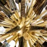 IQ3931 MODERNIST BRASS STARBURST CHANDELIER