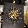 IQ3931 MODERNIST BRASS STARBURST CHANDELIER