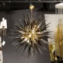 IQ3931 MODERNIST BRASS STARBURST CHANDELIER
