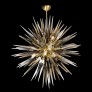 IQ3931 MODERNIST BRASS STARBURST CHANDELIER