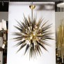 IQ3931 MODERNIST BRASS STARBURST CHANDELIER