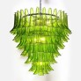 IQ3932 MODERNIST HAND-BLOWN PERIDOT MURANO GLASS FEATHER CHANDELIER