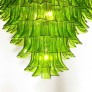 IQ3932 MODERNIST HAND-BLOWN PERIDOT MURANO GLASS FEATHER CHANDELIER