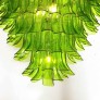 IQ3932 MODERNIST HAND-BLOWN PERIDOT MURANO GLASS FEATHER CHANDELIER