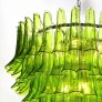 IQ3932 MODERNIST HAND-BLOWN PERIDOT MURANO GLASS FEATHER CHANDELIER