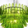 IQ3932 MODERNIST HAND-BLOWN PERIDOT MURANO GLASS FEATHER CHANDELIER