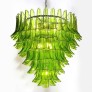 IQ3932 MODERNIST HAND-BLOWN PERIDOT MURANO GLASS FEATHER CHANDELIER