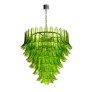 IQ3932 MODERNIST HAND-BLOWN PERIDOT MURANO GLASS FEATHER CHANDELIER