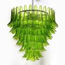 IQ3932 MODERNIST HAND-BLOWN PERIDOT MURANO GLASS FEATHER CHANDELIER