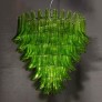 IQ3932 MODERNIST HAND-BLOWN PERIDOT MURANO GLASS FEATHER CHANDELIER