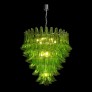 IQ3932 MODERNIST HAND-BLOWN PERIDOT MURANO GLASS FEATHER CHANDELIER