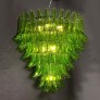 IQ3932 MODERNIST HAND-BLOWN PERIDOT MURANO GLASS FEATHER CHANDELIER