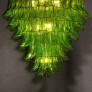 IQ3932 MODERNIST HAND-BLOWN PERIDOT MURANO GLASS FEATHER CHANDELIER