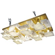 IQ4150 GLUSTIN LUMINAIRES CREATION BRASS AND ALABASTER TILES CEILING LAMP