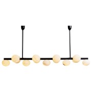 IQ4151 ELONGATED BRASS AND ALABASTER CHANDELIER