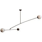 IQ4153 BRASS AND ALABASTER MOBILE CHANDELIER