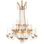 IQ4198 ITALIAN 18TH CENTURY NEO-CLASSICAL ST. GILT METAL, IRON, AND GLASS CHANDELIER