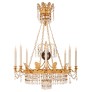 IQ4199 BALTIC 19TH CENTURY NEO-CLASSICAL ST. ORMOLU, CRYSTAL AND GLASS CHANDELIER