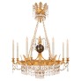 IQ4199 BALTIC 19TH CENTURY NEO-CLASSICAL ST. ORMOLU, CRYSTAL AND GLASS CHANDELIER