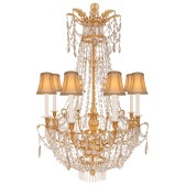 IQ4200 FRENCH, 19TH CENTURY, NEO-CLASSICAL ST. BACCARAT CRYSTAL AND ORMOLU CHANDELIER