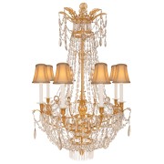 IQ4200 FRENCH, 19TH CENTURY, NEO-CLASSICAL ST. BACCARAT CRYSTAL AND ORMOLU CHANDELIER