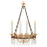 IQ4201 FRENCH 19TH CENTURY NEO-CLASSICAL ST. BRONZE, ORMOLU, AND CRYSTAL CHANDELIER
