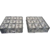 IQ4285 PAIR OF VINTAGE SCONCES IN CRYSTAL WALL LAMP