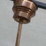 IQ4288 VINTAGE BRASS AND GLASS HOLOPHANE STYLE PENDANT LAMP