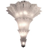 IQ4297 PALATIAL GIGANTIC FRENCH ART DECO ART GLASS CHANDELIER